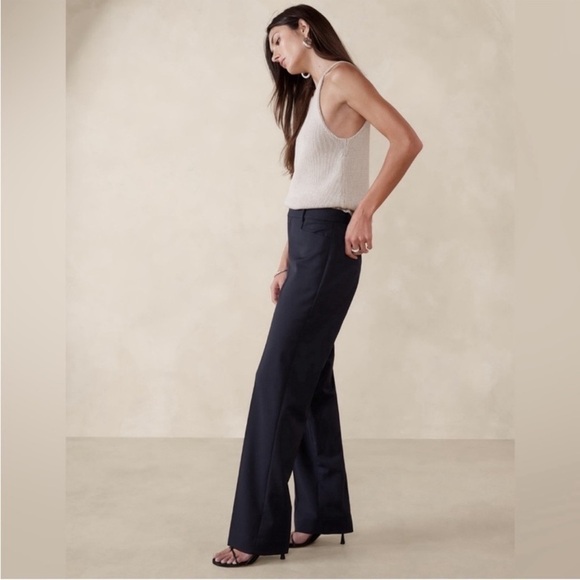 NWT! Banana Republic Navy Siena Straight Wool Pant - PETITE SIZES ONLY - Picture 3 of 7